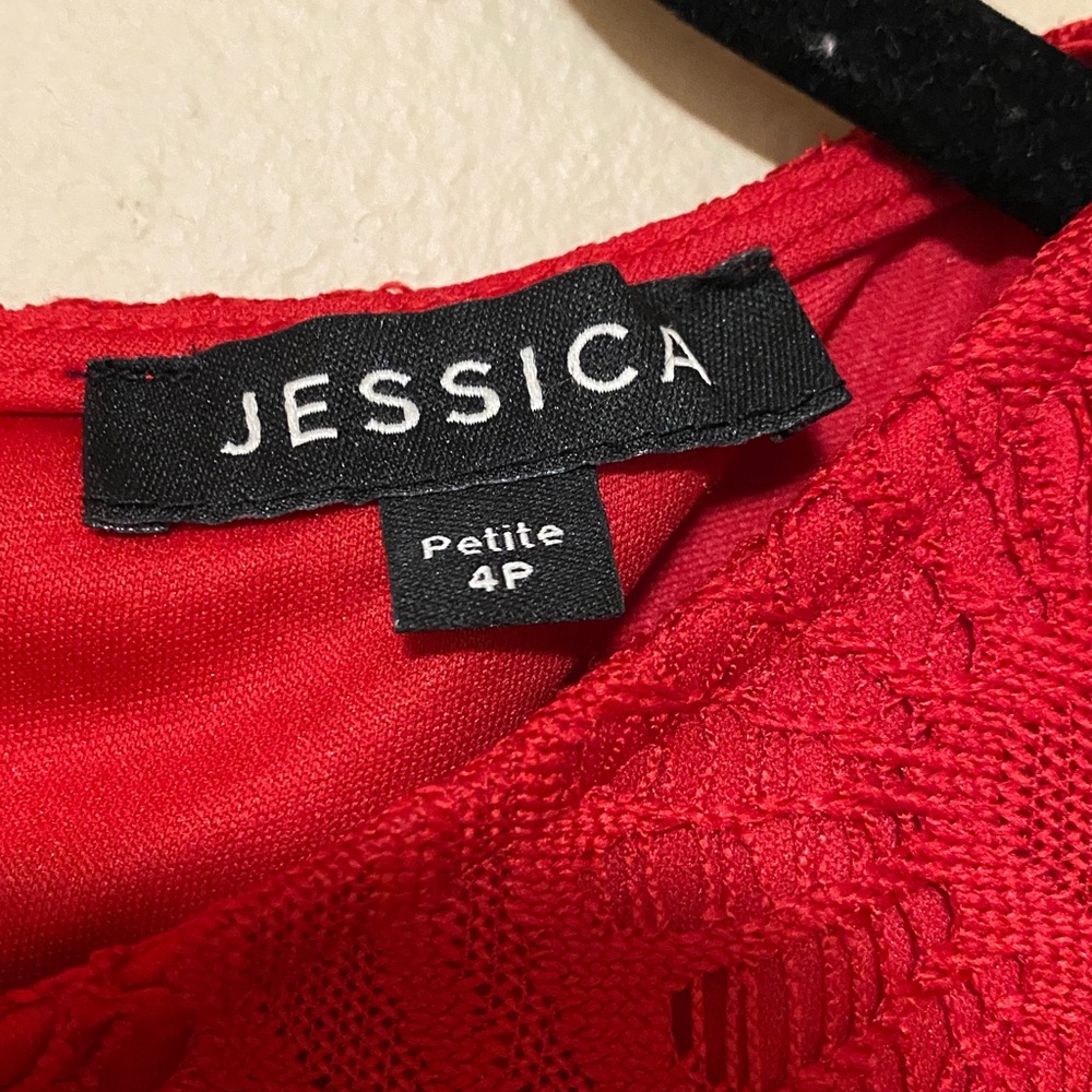 Jessica Red Lace Dress - Picture 2 of 3